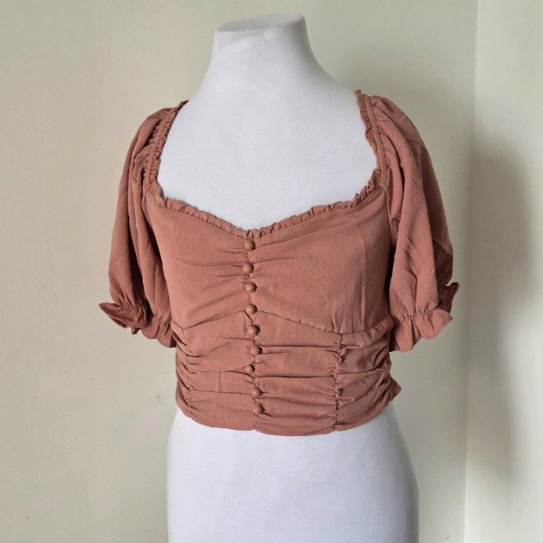 Producto - Blusa con manga princesa espalda con frunce y botones - Talle M - 5