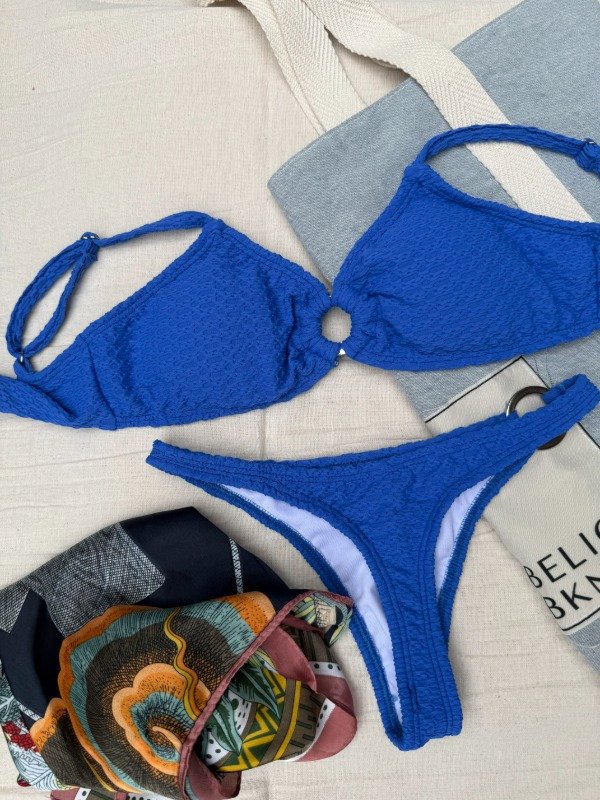 Producto - Bombacha Less AZUL TEXTURADA CON ARGOLLA