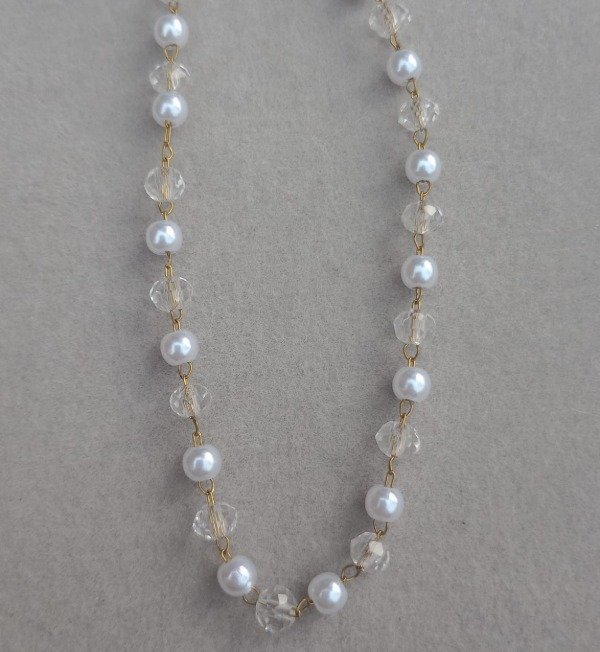 Producto - Pulsera Dorada con Perlitas y Cristales - 2