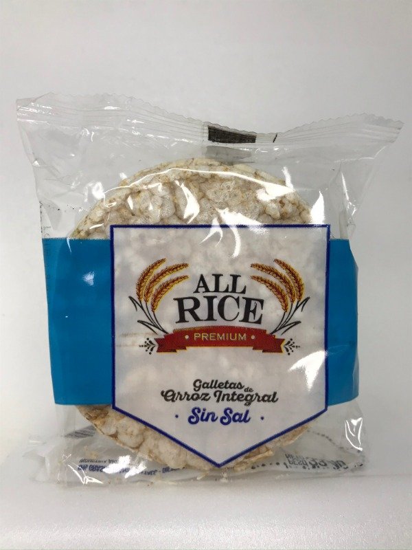Producto - Tostaditas de arroz varios sabores -All Rice- paquete x 3u de 33.4grs - 2