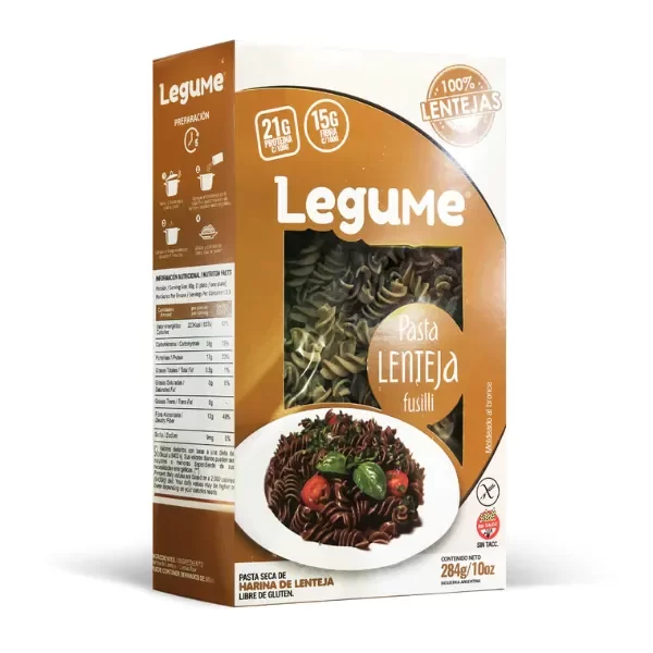 Producto - Pasta fusilli Lenteja 284g LEGUME