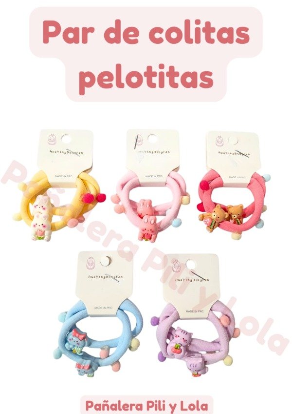 Producto - Par de Colitas Pelotitas (Consultar color disponible)