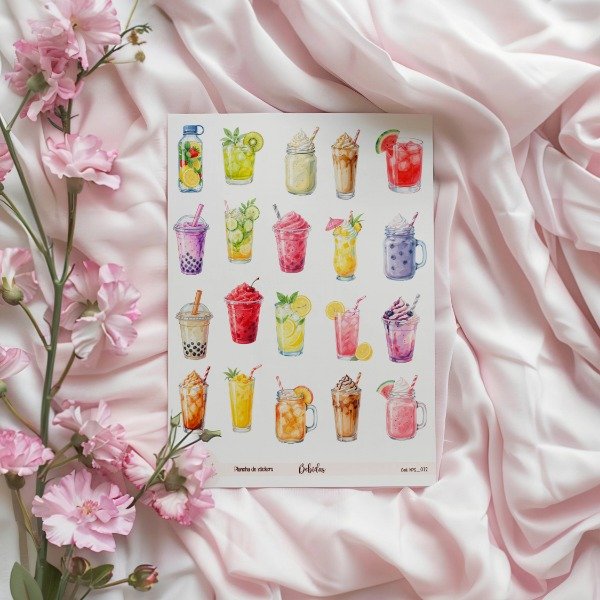 Producto - Plancha de sticker Bebidas