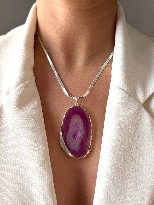 Producto - Collar slice stone pink - 0