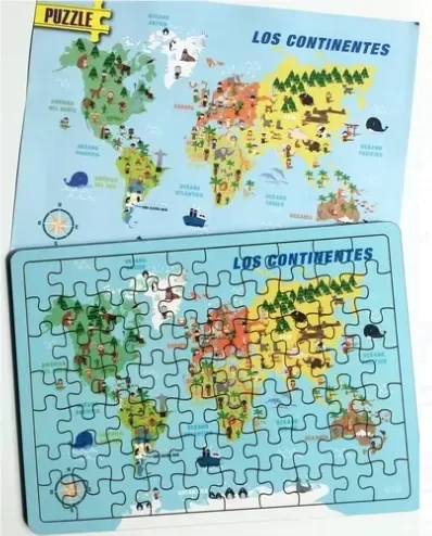 Producto - Rompecabezas Educativo: Los Continentes- 48 Piezas