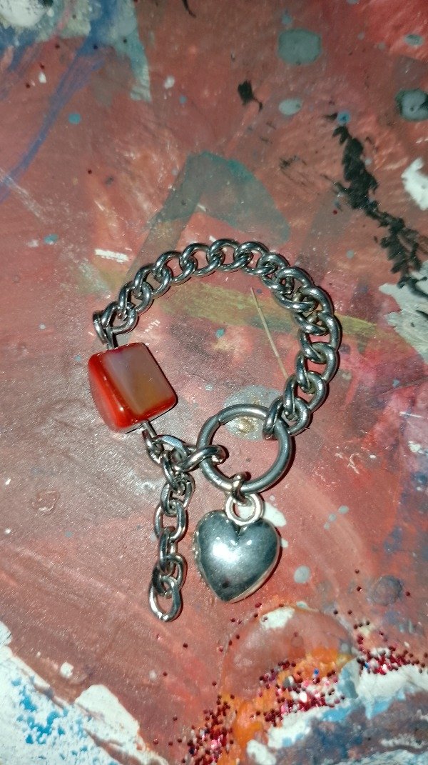 Producto - anillo corazón nácar rojo