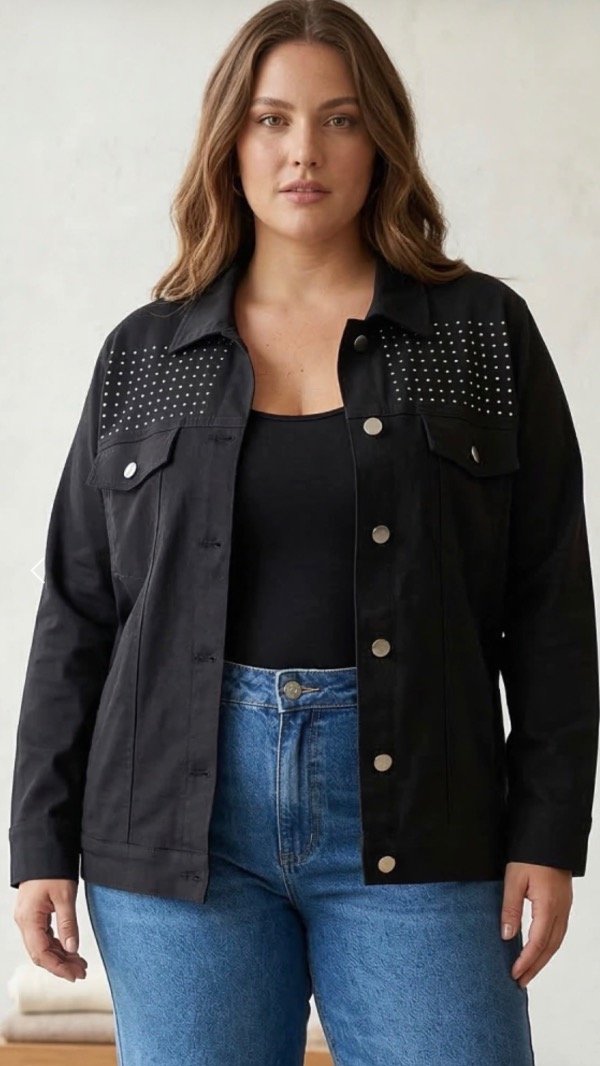 Producto - Campera black Strass gabardina elastizada