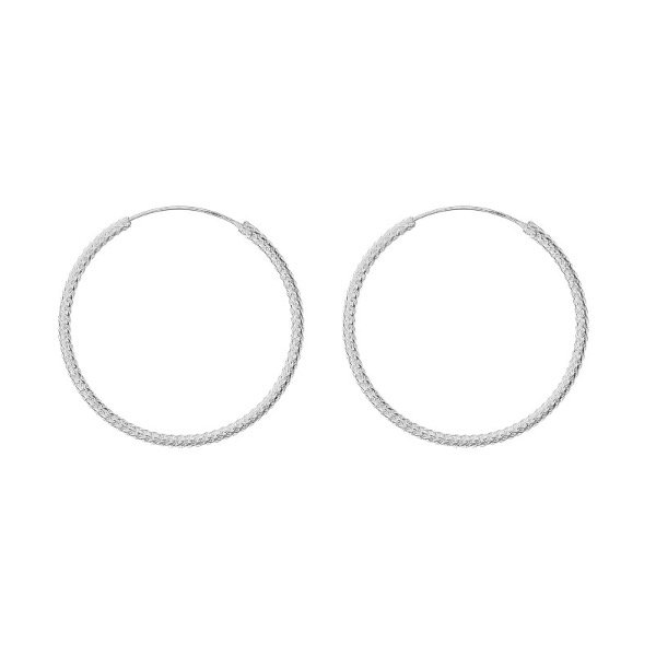 Producto - Argollas Diamantadas 30 Milímetros - 1.7 Mm De Ancho