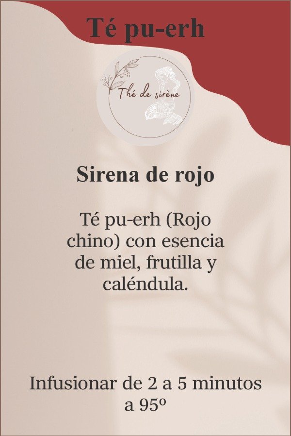 Producto - Blend de té pu-erh 40g importado - Sirena de rojo