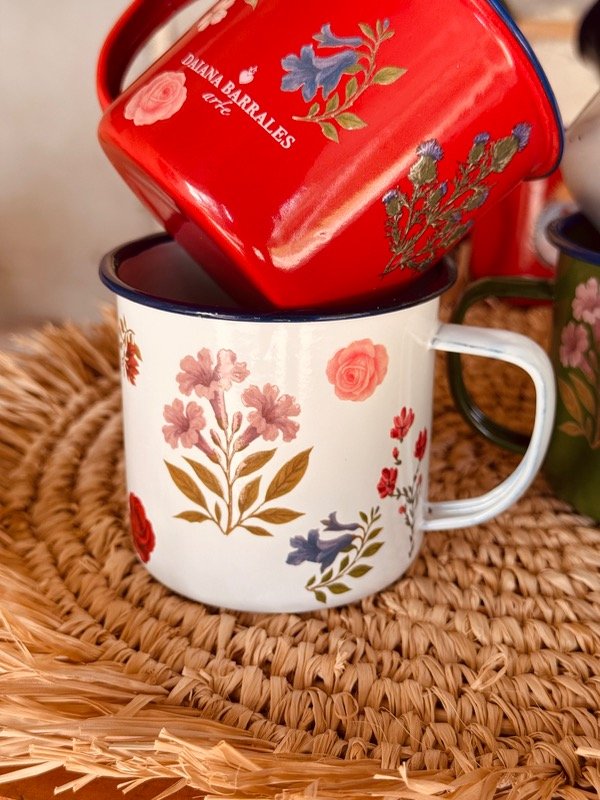 Producto - Jarrito floral blanco
