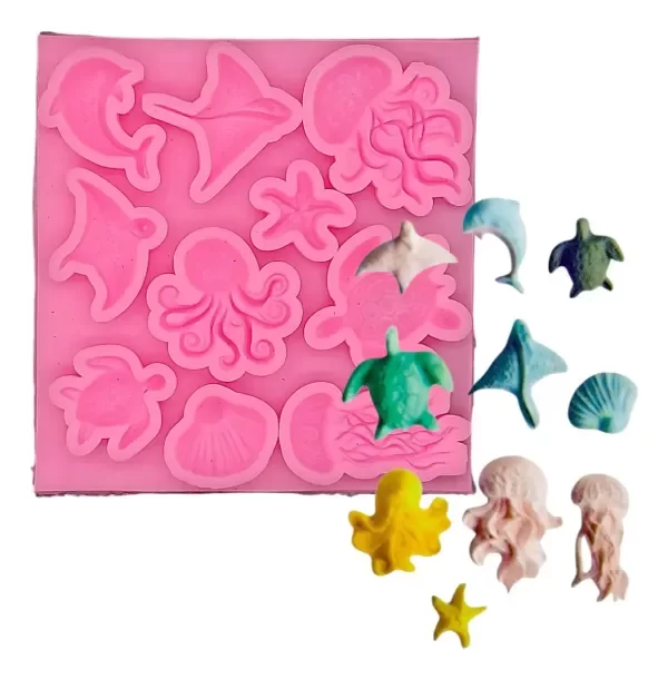 Producto - Molde Silicona Animales del Mar X10