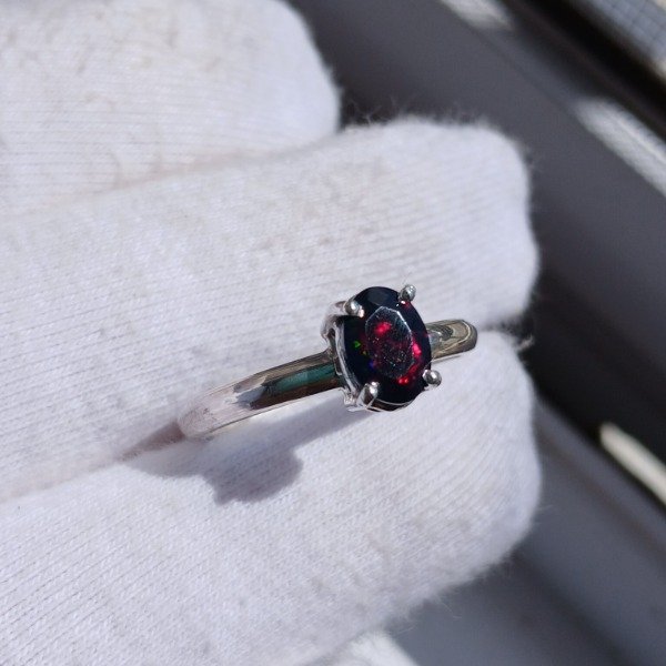 Producto - Anillo ópalo Etiope negro n18