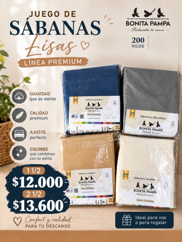 Producto - SABANAS LISAS BONITA PAMPA