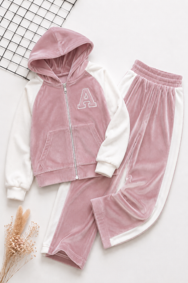 Producto - CONJUNTO VARSITY ROSA (CAMPERA + PALAZO)