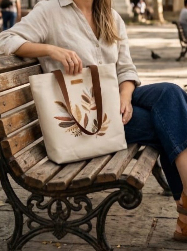 Producto - BOLSO LONA HOJAS
