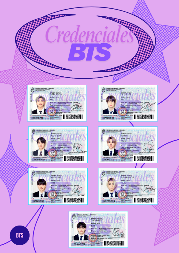 Producto - Credenciales DNI BTS