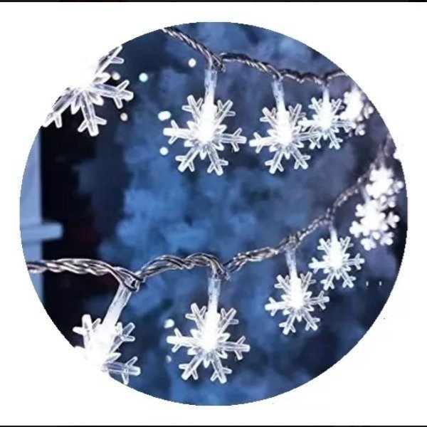 Producto - LUCES NAVIDEÑAS COPO DE NIEVE BLANCO FRIO "NAVIDAD"