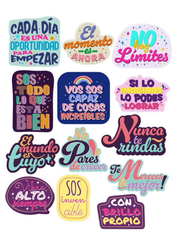Producto - Planchita Stickers Frases Motivadoras