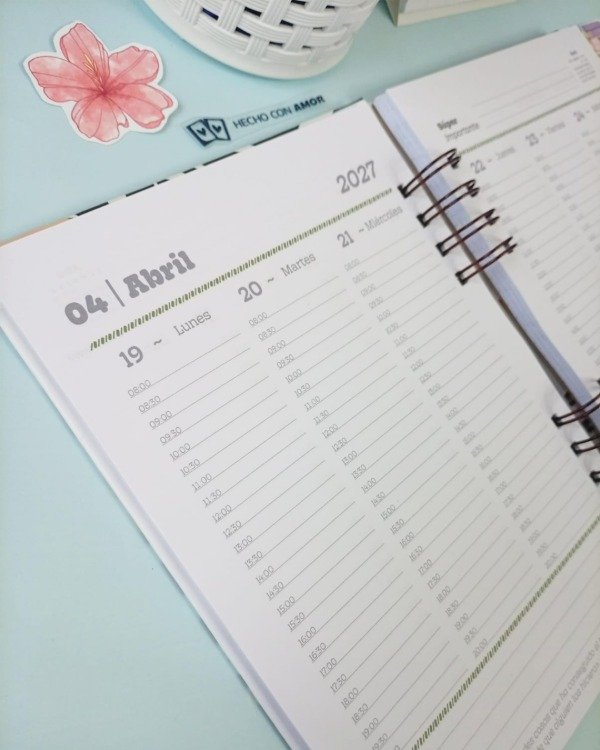 Producto - Agenda semanal vertical con horarios Un día a vez - 7