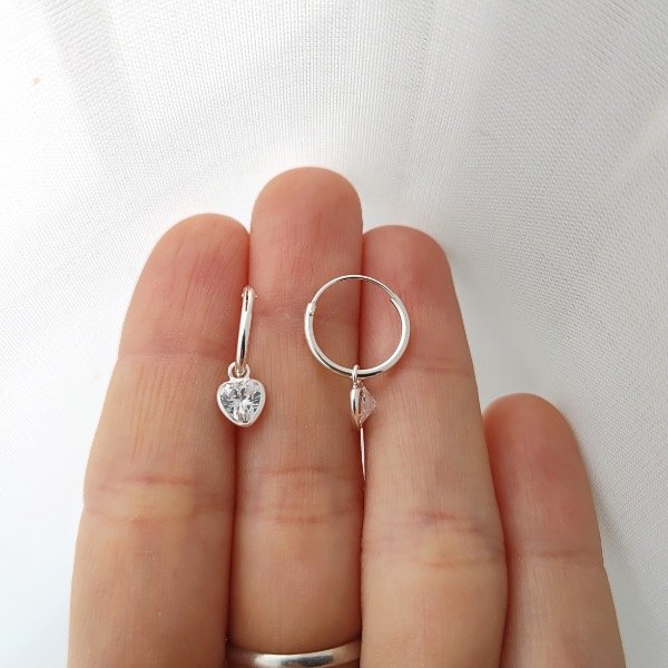 Producto - Argollitas corazón cubic 1,2cm P925