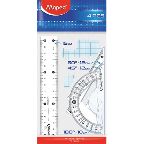 Producto - Set de Geometría Maped x4  Regla 15 cm