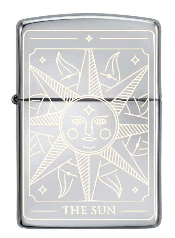 Producto - ENCENDEDOR RECARGABLE A BENCINA TAROT THE SUN NEGRO MATE - 5