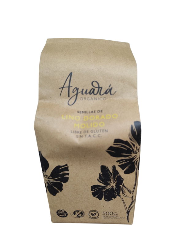 Producto - Lino Dorado Molido / Harina de Lino Dorado Orgánico 500gr