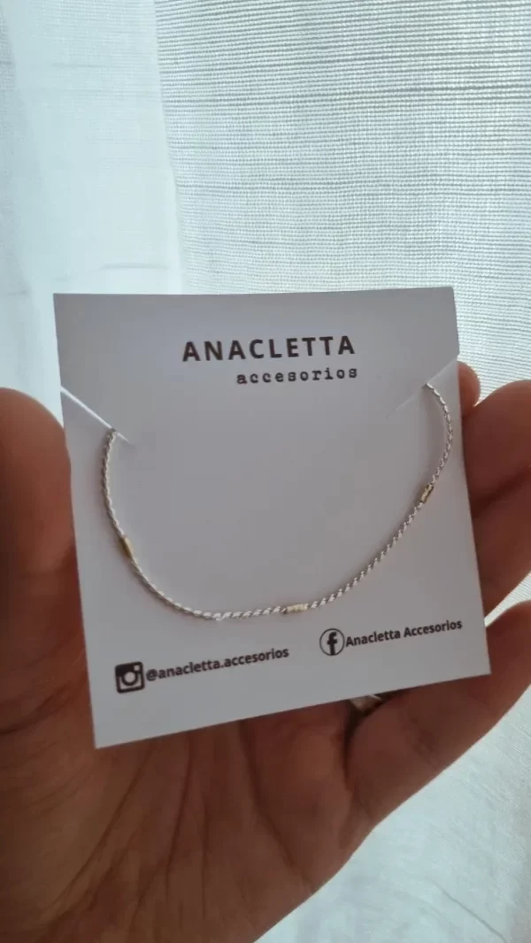Producto - Pulsera plata y oro finita