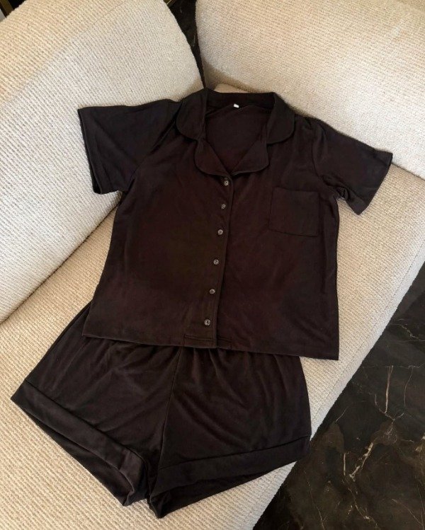 Producto - Pijama camisero corto - Negro - 3