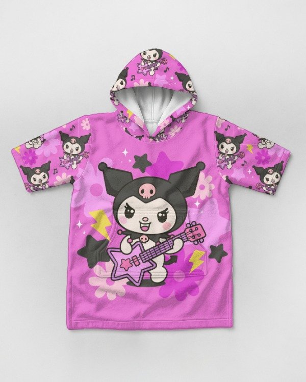 Producto - MAXIPONCHO TOALLA Kuromi Rock V