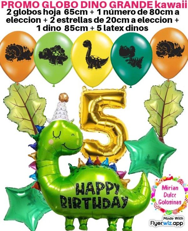 Producto - Promo globo dinosaurio kawait