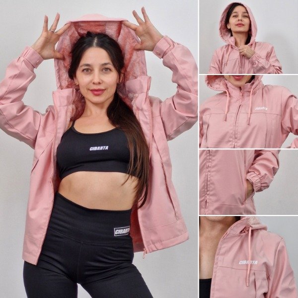 Producto - Campera Cibarta Modelo Esmeralda MH- 76656 Rosa logo clasico