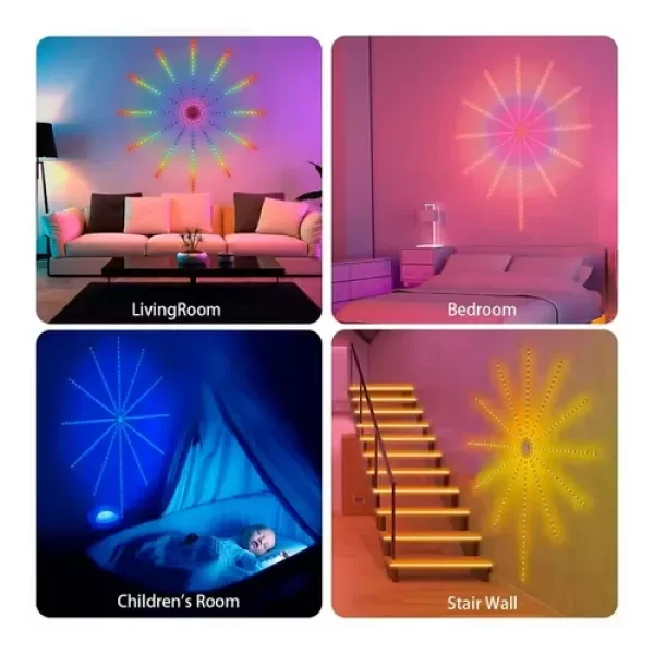 Producto - Tira luces LED fuego artificial RGB a control remoto - 2