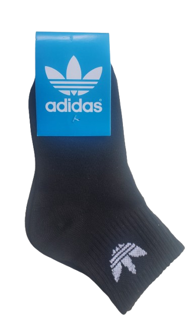 Producto - MEDIAS SOQUETE ALTO NEGRO LOGO ADIDAS CLASICO BLANCO  33 AL 42 PACK 12 UNI.