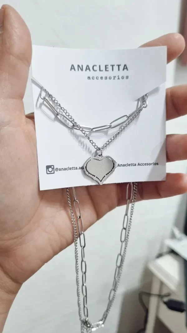 Producto - Gargantilla doble con corazon calado Aq