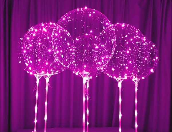 Producto - Globos Burbujas Completo LED ROSA x 10