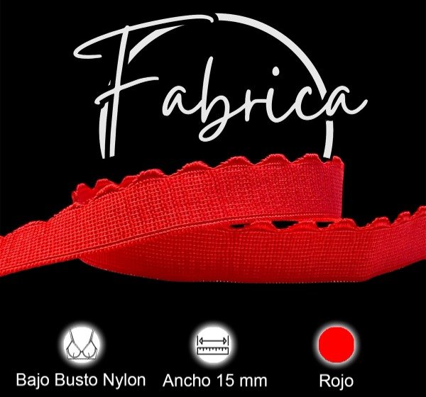 Producto - Bajo busto Ondas Rojo 15mm Nylon (1 metro)