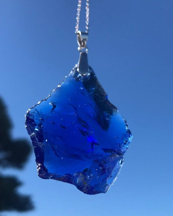 Producto - COLGANTE ANDARA EN BRUTO AZUL PLATA 925