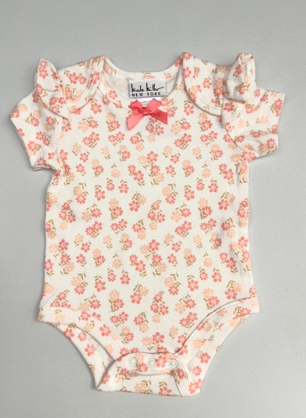 Producto - Body para Niñas marca Nicole Miller  Florecitas Peach