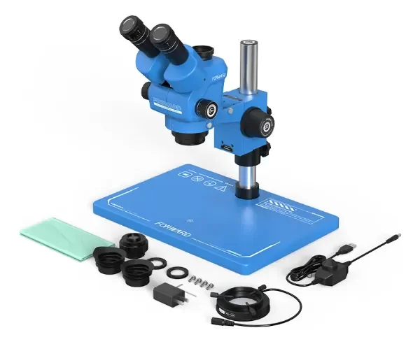 Producto - Microscopio Trinocular Forward Fw-c55pro-s 55x Base Silicona Celeste