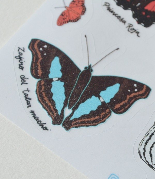 Producto - Plancha de stickers - Mariposas nativas - 2
