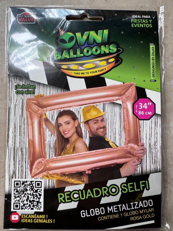 Producto - Globo Marco Selfie Rosa Gold 34" 86cm  x1