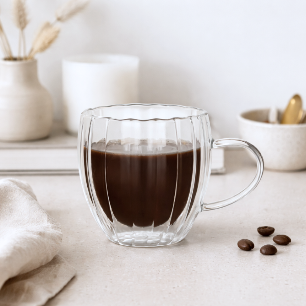 Producto - Taza acanalada vidrio 350cc