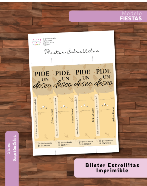 Producto - Blister para Estrellitas Imprimible