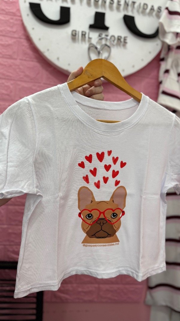 Producto - Babytee by guapas BULLDOG CORAZONES