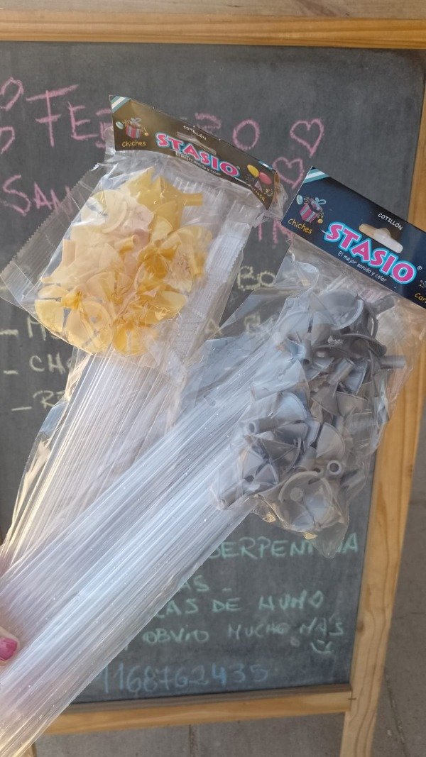 Producto - Palitos para globos DORADO/PLATEADO