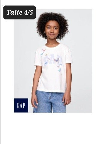 Remera manga corta gap talle 4/5  blanca mariposa — imagen 2