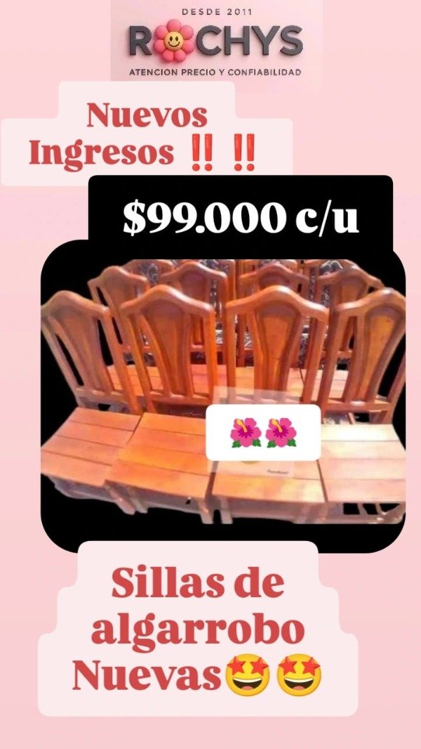 Producto - SILLAS DE ALGARROBO NUEVAS
