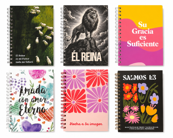 Producto - Cuaderno tapa dura rayado con anillado de metal PROMO X4 UNIDADES 80 PAGINAS