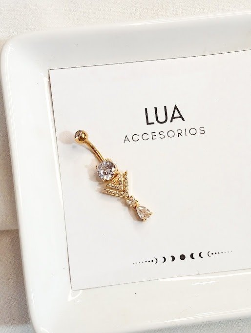 Producto - Piercing ombligo STRASS - Acero dorado